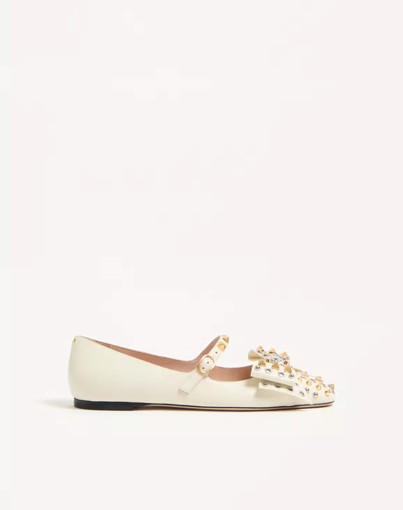 Valentino Mary-Jane Bowow Ballerina In Kidskin With Studs - Image 1
